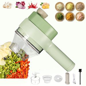 Herramientas de vegetales de frutas Juego de cortador de ajo eléctrico de mano Trituradora de vegetales de chile Carga USB Máquina trituradora de jengibre Utensilios de cocina multifuncionales 230224