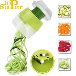 Fruit Groente Gereedschap Handheld Spiralizer Slicer 4 in 1 Verstelbare Spiraal Rasp Cutter Salade Courgette Noodle Spaghetti Maker 231026