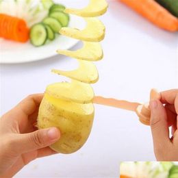 Outils de légumes de fruits de haute qualité Carotte Spiral Slicer Cuisine Modèles de coupe Coupe-pomme de terre Accessoires de cuisine Gadgets pour la maison GB68 Dhvg2