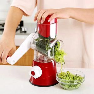 Fruitgroentegereedschap Huis Vegetable Slicent Handmatig keukenaccessoires Rasp voor groentesnijder Ronde helikopter Mandoline Shredder Aardappelgadget Tools 230511