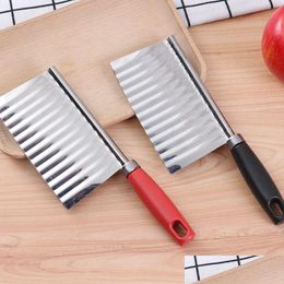 Fruit Groente Gereedschap Keuken Koken Tool Roestvrij Staal Golvende Snijder Aardappel Komkommer Wortel Golven Snijden Slicer Drop Levering H Dhsen