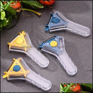 Herramientas de frutas y verduras Cocina Cocina Comedor Bar Hogar Jardín Newfruit Peeler 3 en 1 Cuchillas de acero inoxidable Rallador creativo Pepino Carro