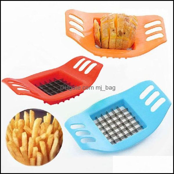 Herramientas de vegetales de frutas Cocina Bar de comedor Home Garden Home Steel Inicentista Cortador de papas French Fry Fry Plastic Veg Dhhz6