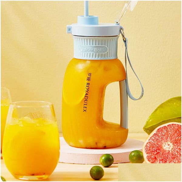 Herramientas para frutas y verduras Gran capacidad 4 en uno Exprimidor Mezclador Molinillo Recargable Mini Botellas de jugo Exprimidores USB inalámbricos Puerto para batidos DH3DK