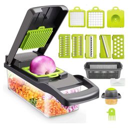 Herramientas de frutas y verduras Leeseph Manual Chopper Multifunción Alimentos Cocina Cortador Cortador Zanahoria Dicer Huevo con contenedor 230901