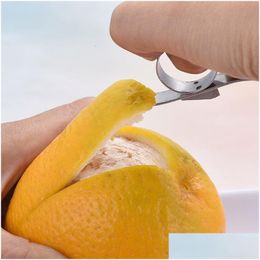 Outils de fruits et légumes Éplucheur d'agrumes de citron Type de doigt Éplucheurs d'orange ouverts Dispositif Décapant en acier inoxydable Peeling Outil de cuisine Pe Otojn
