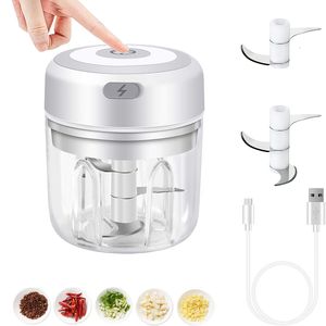 Herramientas de frutas y verduras LMETJMA 100 / 250mL Mini Picadora de ajo eléctrica Picadora de ajo potente Carga USB Jengibre Ajo Cebolla Trituradora de carne KC0432 230511