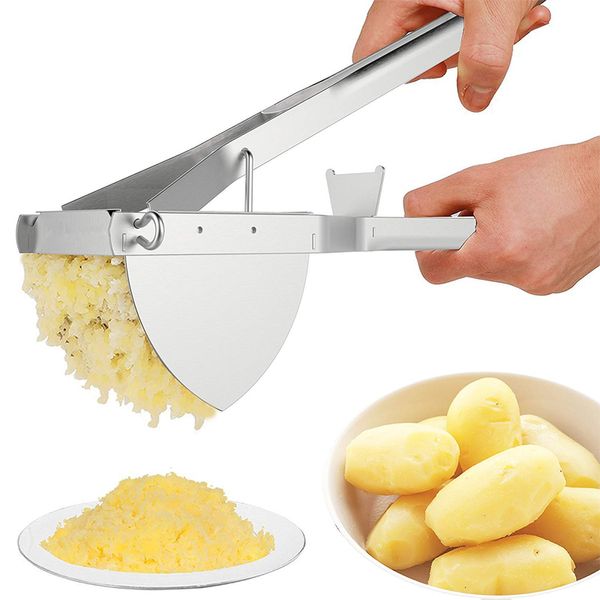 Outils de fruits et légumes LMETJMA Presse-purée à pommes de terre en acier inoxydable Presse-purée à pommes de terre robuste pour aliments pour bébés Presse-agrumes pour fruits et légumes KC0154 230510