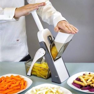 Outils de fruits et légumes Coupe manuelle 5 en 1 Hachoir alimentaire Sans danger pour ne pas blesser vos mains Râpe à pommes de terre Trancheuse à citron Trancheuse Cuisine Gadg 230906