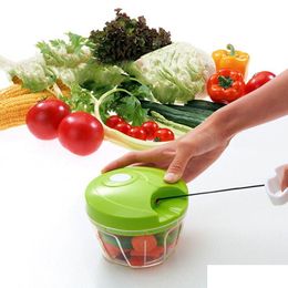 Outils de fruits et légumes Manuel Mélangeur d'ail Robot culinaire Broyeur Hachoir Trancheuse Main Pl String Chopper Oignons Viande Grin Homefavor Dhdwn