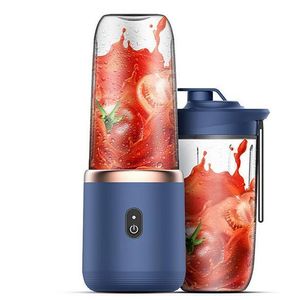 Herramientas de frutas y verduras Mini mezclador 40W Licuadora de jugo mini Licuadora rápida portátil taza tamaño personal recargable USB Doble taza Exprimidor Uso del automóvil 230617