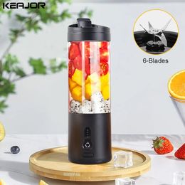 Herramientas de frutas y verduras Mini licuadora portátil Exprimidor eléctrico Batido Naranja Jugo fresco Mezclador de botellas recargable multifunción 231122