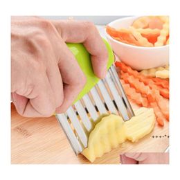 Fruits Légumes Outils Mtifonction Coupe-pommes de terre Chips Accessoires de cuisine Outil Français Fry Maker Éplucheur Couper la pâte Chopper Couteau Dro Otvim