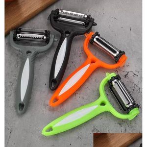 Herramientas de frutas y verduras Mtifunction Rotary Peeler 360 grados Zanahoria Patata Naranja Abridor Cortador Cortador Accesorios de cocina Drop Deli Dhhsg