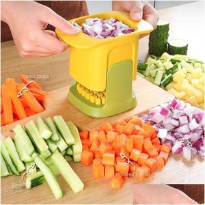 Fruits Légumes Outils Mtifonctionnel Chopper Français Fries Cutter Ménage Main Pression Oignon Dicer Concombre Pomme De Terre Trancheuse Cuisine Dhqou