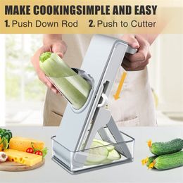 Herramientas de frutas y verduras Cortador de verduras multifunción Carne Cortadora de papas Zanahoria Rallador Accesorios de cocina Gadgets Hoja de acero Herramienta de ayuda de cocina 230714