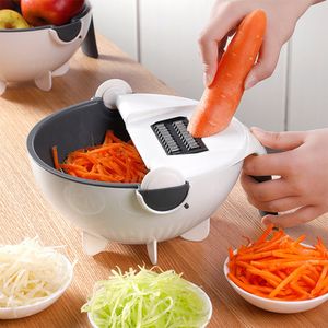 Outils de fruits et légumes coupe rotative multifonctionnelle avec panier de vidange trancheuse de pommes de terre domestique râpe à radis cuisine 230901