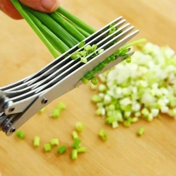 Fruits Légumes Outils Muti Couches Cuisine Ciseaux En Acier Inoxydable Cutter Scallion Herb Laver Épices Outil De Cuisson Coupe Accessoires 231023