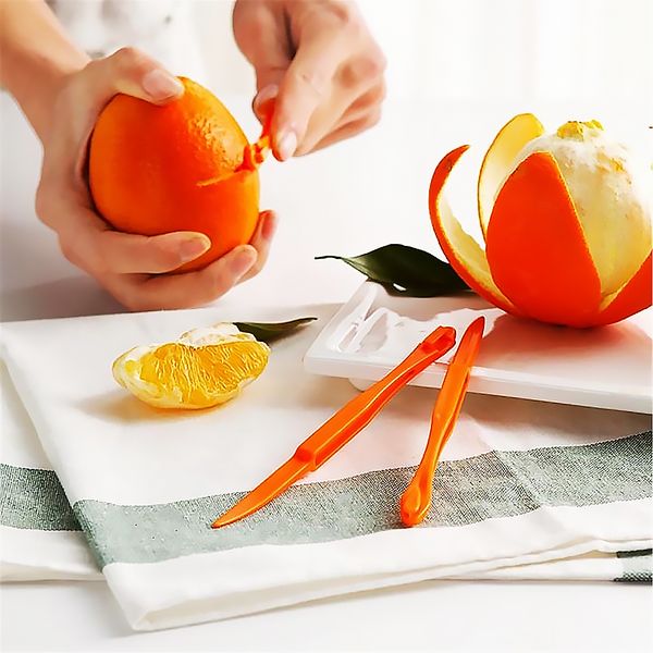 Herramientas para frutas y verduras, peladores de naranjas, dispositivo para pelar cuchillos, ayudante para zumo, abridor de cítricos, herramienta de cocina