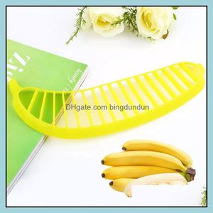 Fruitgroentegereedschap Plastic Bananen Slicer Cutter Tool Saladmaker Kookpraktijk Cutterl Keukengadgets Drop levering Huis GA DHH41