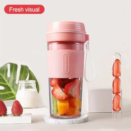 Fruit Vegetable gereedschap draagbare draadloze sappert usb elektrische handheld smoothie maker blender roeren oplaadbare mini sap cup Water 230320