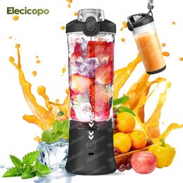 Fruits Légumes Outils Mélangeurs de presse-agrumes électriques portables Mélangeur 600ML avec 4000mAh USB Rechargeable Smoothie Mini Machine multifonction 231216