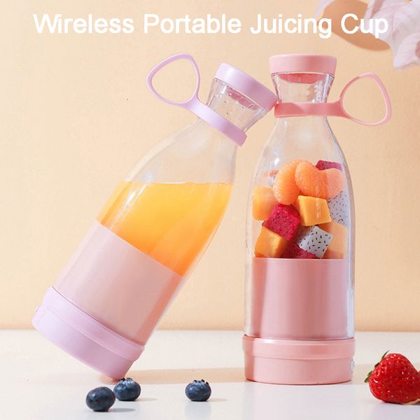 Herramientas de frutas y verduras Exprimidor eléctrico portátil Taza de jugo inalámbrica Mini extractor de jugo fresco Taza de batido personal Botella Batidora Licuadora Mezclador de frutas 230710