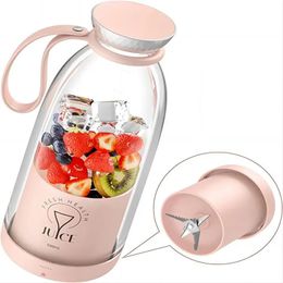 Fruits Légumes Outils Presse-agrumes portable Mélangeur de bouteille de jus frais Plus 500 ml Mélangeurs sans fil 6 lames 2400 mAh Alimentaire Milkshake Ice Crush Cup 231216