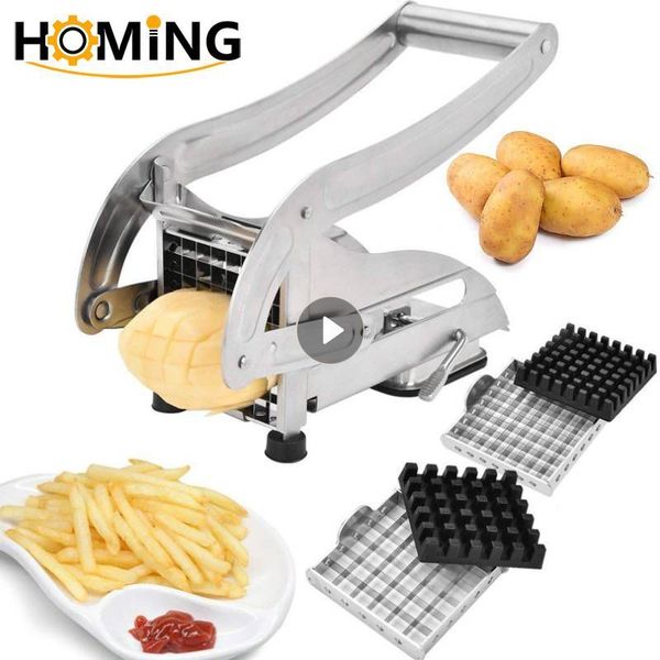 Outils de fruits et légumes Coupe-pommes de terre Frites Machine de découpe Outils de légumes Déchiqueteuse Concombre Multi Trancheuse de pommes de terre en acier inoxydable Gadgets de cuisine 230906