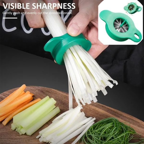 Outils de légumes de fruits déchiqueter le couteau artefact Slicer Onion Cutter Fast Food Vegetable Haché en acier inoxydable gratteaux Gadgets 2024426