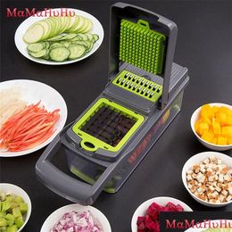 Fruit Groente Gereedschap Snijmachine Ui Chopper Snijmachines Voor Knoflook Kool Wortel Aardappel Tomaat Salade Dunschiller G344O Drop Delivery Thuis Dhbu8