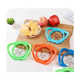 Herramientas de frutas y verduras Cortador de manzana inoxidable Cortador de pera Divisor Herramienta Mango cómodo Cocinas Accesorios Cortadores de cocina Mtifunct DHHDW