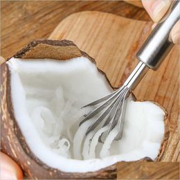 Fruitgroentegereedschap roestvrijstalen kokosnoot scheerkeukengadgets fruitgereedschap hangende zeevruchten accessoires mtifunctie vis schoon dhh92