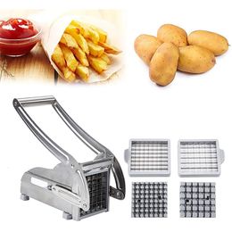 Fruits Légumes Outils En Acier Inoxydable Frites Cutters 2 Lames Pommes Chips Maker Concombre Carotte Légumes Cutter Trancheuse Maison Cuisine Gadgets 230727