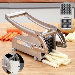 Herramientas de frutas y verduras Cortador de papas fritas de acero inoxidable Cortador de papas Chopper multifunción con 2 cuchillas para cocinar tomate 230728