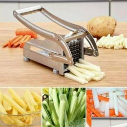 Fruits Légumes Outils Coupe-pommes de terre en acier inoxydable Frites Slicer Hine Manuel Accessoires de cuisine pratiques 230728 Drop Del Dhxqz