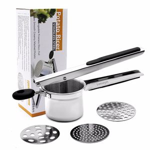 Leeseph 230511 Outils de cuisine pour fruits et légumes en acier inoxydable avec 3 disques de finesse interchangeables et poignée en silicone