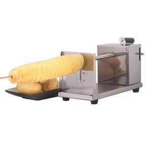 Fruit Vegetable Tools Roestvrijstalen aardappel Slijpliceerchips Cutter Handleiding Tornado Machine Spiral Twisted 230414