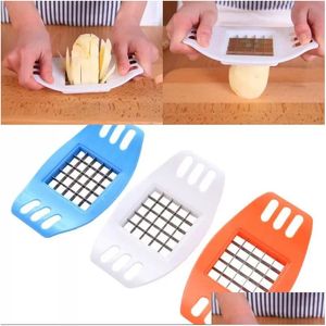 Herramientas para frutas y verduras Cortador de tiras de acero inoxidable Cortador de patatas fritas Herramienta de cocina Rebanadoras Accesorios de cocina Trituradora para el hogar Portabl OT23D