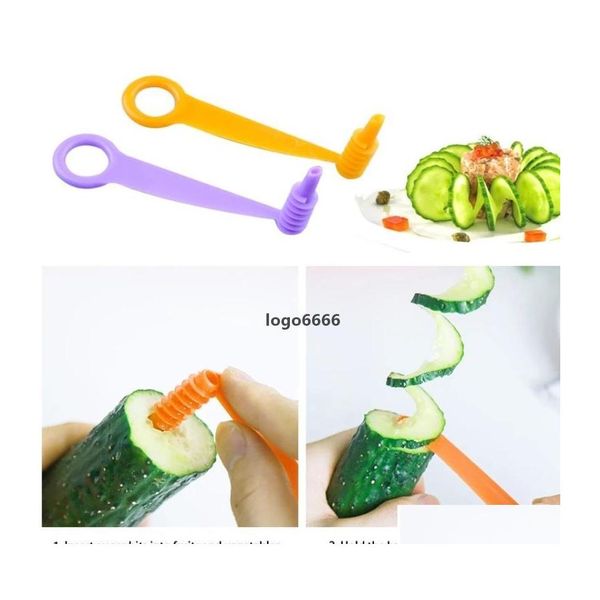 Herramientas de frutas y verduras Sublimación Pepino Espiral Slicer Patata Rollo Rotativo Chipper Creativo Hogar Cocina Herramienta Verduras Cuchillo Dr DHWPQ