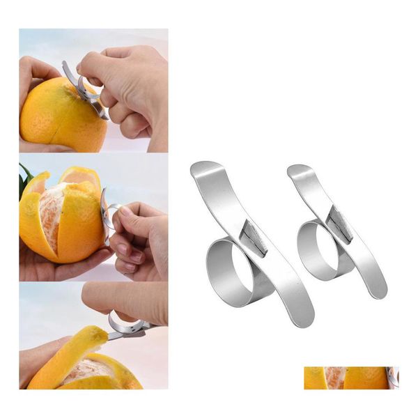 Herramientas de frutas y verduras Herramientas 304 Acero inoxidable Naranja Limón Peeler Fácil de abrir Citrus Fruit Slicer Utensilios de cocina Inventario Wholes Dhmeh