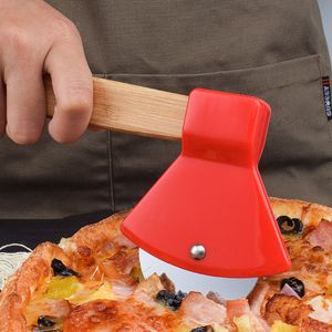 Outils fruits et légumes, hache manche en bambou coupe-Pizza lame rotative outil de coupe de cuisine domestique inventaire vente en gros