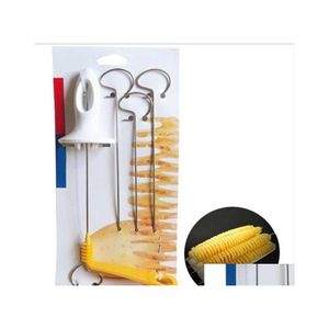 Outils de fruits et légumes Tornado Potato Spiral Cutter Manuel Slicer French Fry Tower Making Twist Shredder Cuisine Drop Delivery Accueil Dhgsu