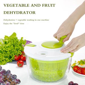 Fruitgroentegereedschap groente spin droger handmatige salade spinner fruit dehydrator huishouden fruitafvoer voor het wassen van drooggroenten keukengereedschap 230328