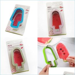 Fruitgroentegereedschap watermeloen snijder roestvrij staal schattig ontwerp fruit ijs ijslolly snijden gadgetgereedschap drop levering ho dhyvs