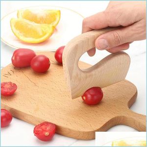 Herramientas de frutas y verduras Cortador de madera para niños Herramienta de cocina de forma linda para cortar verduras Cocinar Niños Juguete seguro DIY Entrega de gotas 202 Dhwk3