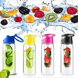Bouteille d'eau de fruits sport Fitness bouteilles de santé jus de Silicone faire bouteille Camping bouteilles de voyage avec infuseur à thé