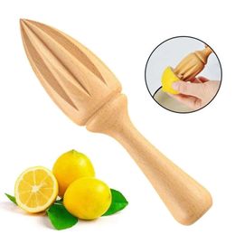 Fruta: exprimidor de limón y verduras manual de madera, reamer de cítricos de naranja para cocina