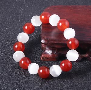 Pulsera con cuentas de cesta de frutas, brazalete de cristal blanco y rojo, pulseras para hombres y mujeres, accesorios de Cosplay, joyería