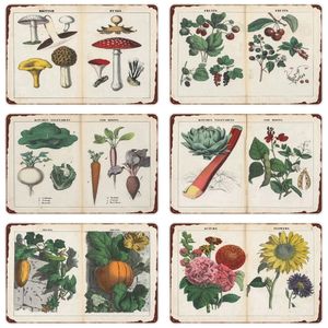 Vruchten Metalen Tin Borden Veld Planten Art Plaque Bloemen Muursticker Paddestoel Retro Poster Farm Ktichen Vintage Home Decor 20x30cm Wo3